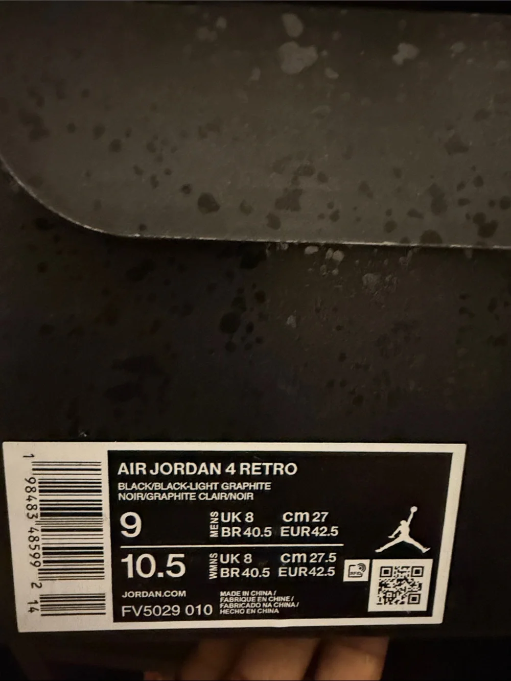 Jordan Men's Black Retro 4 Sneakers